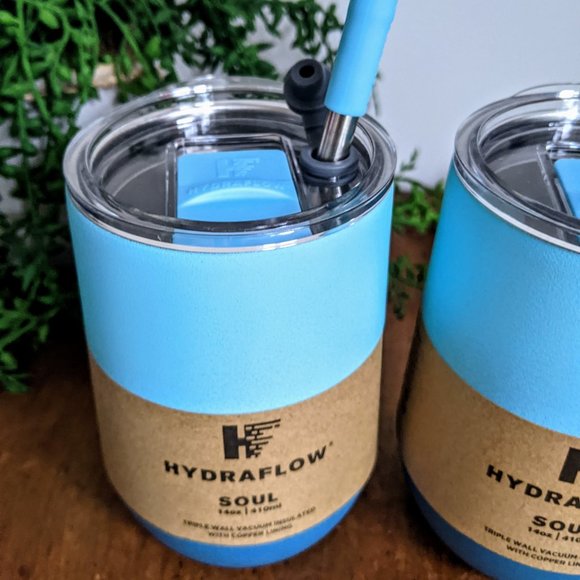 NWT 2 Hydraflow Insulated Blue Wine Tumbler Cup - Picture 3 of 8